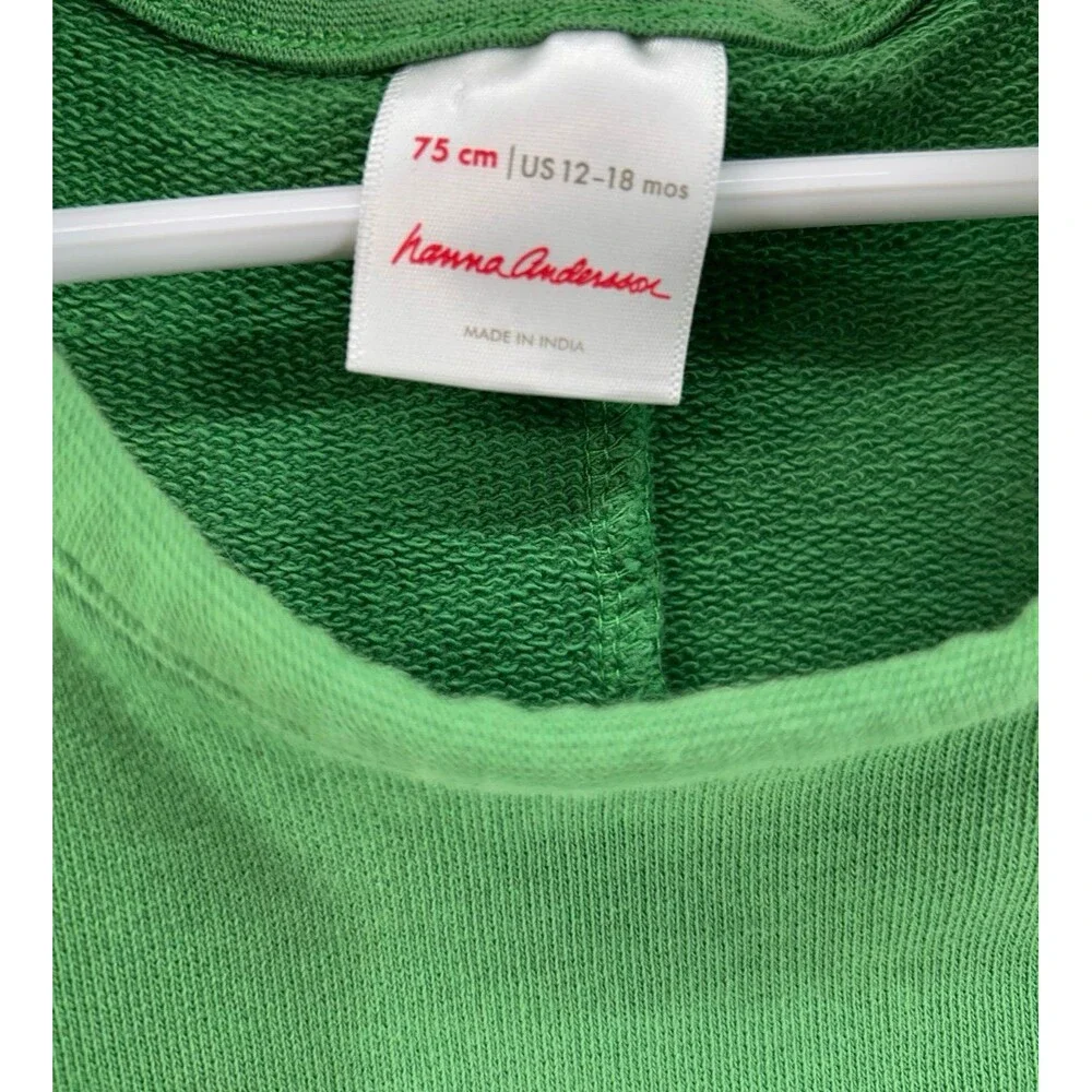 Hanna andersson size 75 12-18M green Romper - Picture 5 of 7